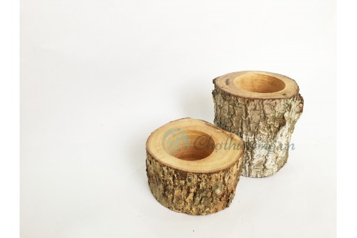 Chậu gỗ trồng cây mộc Khúc gỗ tự nhiên