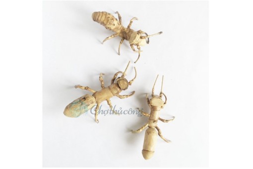 Con kiến decor làm bằng rễ tre khô handmade - thú decor vintage