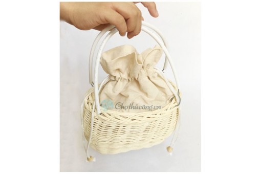 Túi mây đan handmade [size M], giỏ mây tre đan tự nhiên