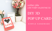 Hướng dẫn xếp thiệp pop up 3D đơn giản | DIY 3D Pop up Love Greeting Card